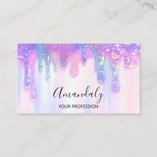 Logo Soap Holograaf Drip Cosmetics Nails Pink Busi Visitekaartje (Voorkant)