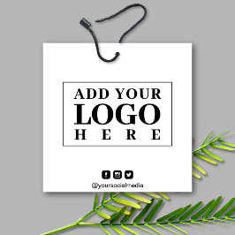 Logo Social Media Professional Hang Label Vierkante Visitekaartjes