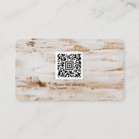 Logo Social Media QR Code Carpentry Wood Rustig Visitekaartje (Achterkant)
