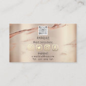 Logo Social Media QR Code Gold Roos Stone Marble Visitekaartje (Achterkant)