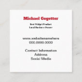 Logo Social Media QR Code Vierkante Visitekaartje (Achterkant)