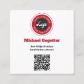 Logo Social Media QR Code Vierkante Visitekaartje (Voorkant)
