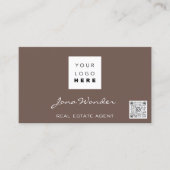 Logo Sociale media Aangepaste foto QR-code Verplaa Visitekaartje (Voorkant)