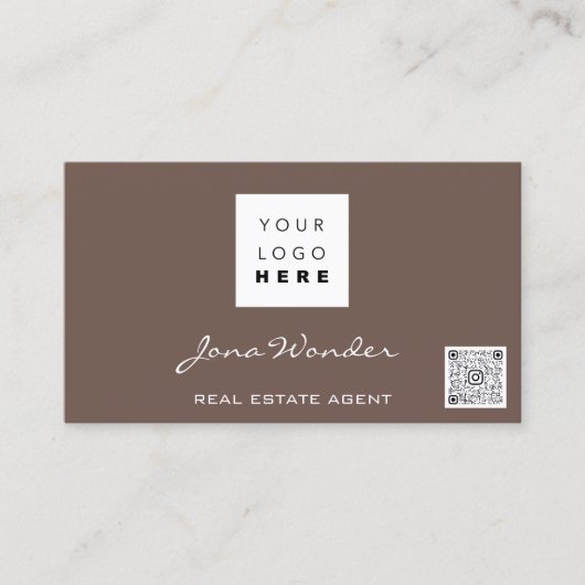 Logo Sociale media Aangepaste foto QR-code Verplaa Visitekaartje (Voorkant)