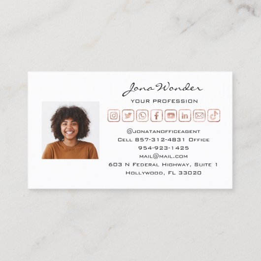 Logo sociale media Aangepaste foto QRCode TikTokYO Visitekaartje (Achterkant)