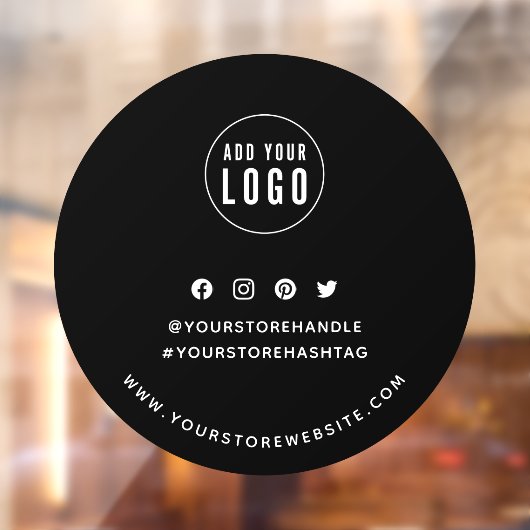 Logo sociale media bewerkbare achtergrond toevoege raamsticker (Vel 2)