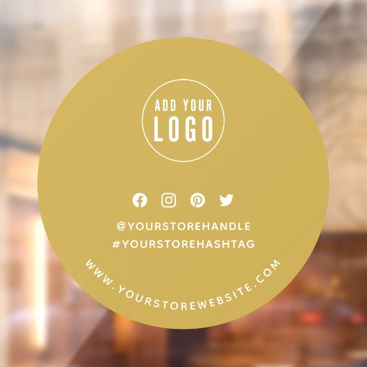 Logo sociale media bewerkbare achtergrond toevoege raamsticker (Vel 2)