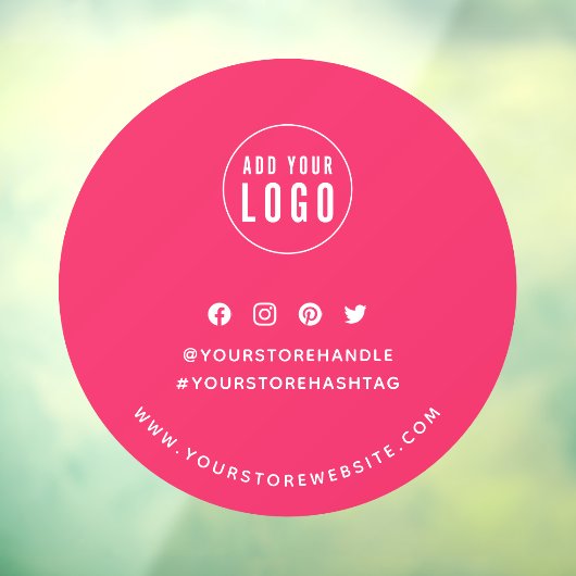 Logo sociale media bewerkbare achtergrond toevoege raamsticker (Vel 3)