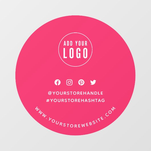 Logo sociale media bewerkbare achtergrond toevoege raamsticker (Vel)