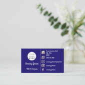 Logo Sociale media Gold QR Code Navy Visitekaartje (Staand voorkant)