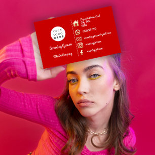 Logo Sociale media Gold QR-code Rood goud Visitekaartje