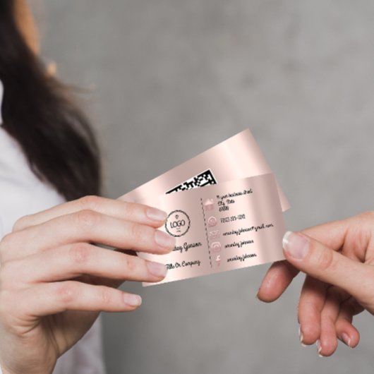 Logo sociale media Gold QR Code Roos Advertentie Visitekaartje