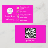 Logo Sociale media Gold QR-code Roze goud Visitekaartje (Voorkant / Achterkant)