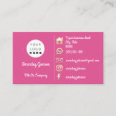 Logo Sociale media Gold QR-code - Roze Visitekaartje (Voorkant)