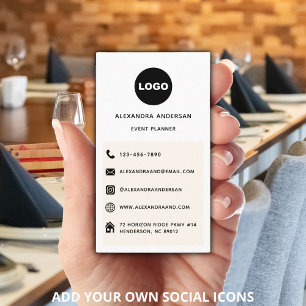 Logo Sociale Media Iconen Modern Minimalistisch Visitekaartje