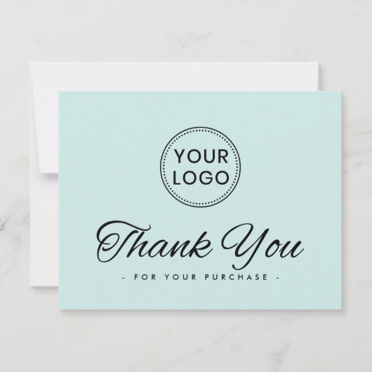 Logo sociale media lichtaqua blauw dank u kaart (Voorkant)