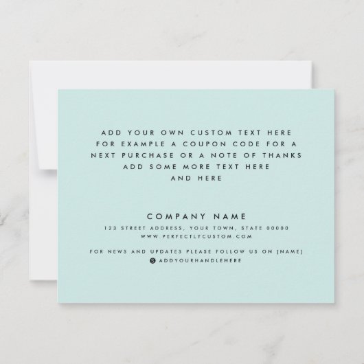 Logo sociale media lichtaqua blauw dank u kaart (Achterkant)