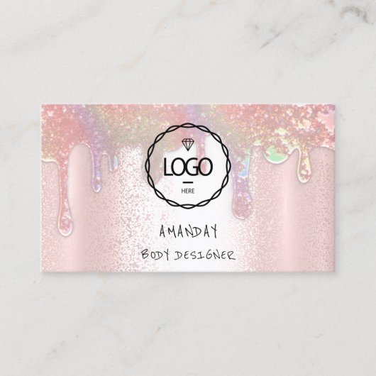 Logo Sociale media Logo QR Code Roos Zeep Drip Visitekaartje (Voorkant)