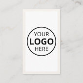 Logo sociale media minimalistisch beige visitekaartje (Achterkant)