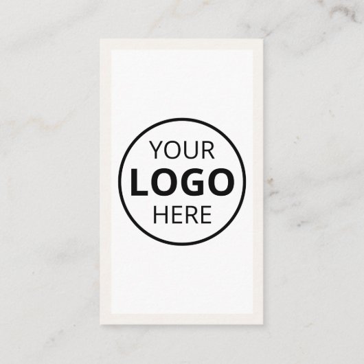 Logo sociale media minimalistisch beige visitekaartje (Achterkant)