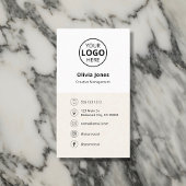 Logo sociale media minimalistisch beige visitekaartje