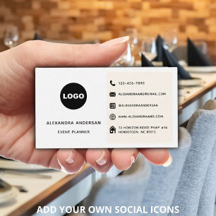 Logo Sociale Media-pictogrammen Planner Catering Visitekaartje