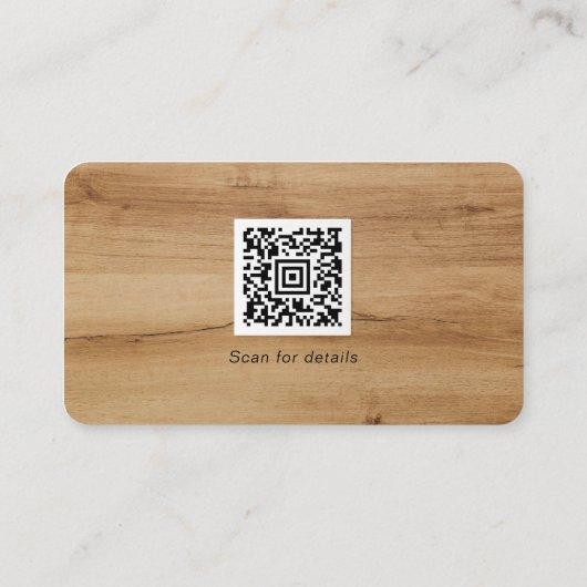 Logo Sociale media QR-code Carpentry wood Modern Visitekaartje (Achterkant)