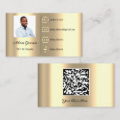 Logo Sociale media QR-code Foto van Faux Gold Visitekaartje (Voorkant / Achterkant)