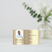 Logo Sociale media QR-code Foto van Faux Gold Visitekaartje (Staand voorkant)