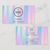 Logo Sociale media QR-code Gold Holograaf Blauw Visitekaartje (Voorkant / Achterkant)