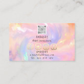 Logo Sociale media QR-code Gold Holograaf Roze Visitekaartje (Achterkant)