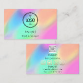 Logo Sociale media QR-code Gold Holographic Visitekaartje (Voorkant / Achterkant)