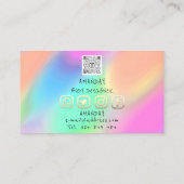 Logo Sociale media QR-code Gold Holographic Visitekaartje (Achterkant)