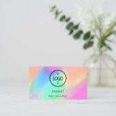 Logo Sociale media QR-code Gold Holographic Visitekaartje (Staand voorkant)