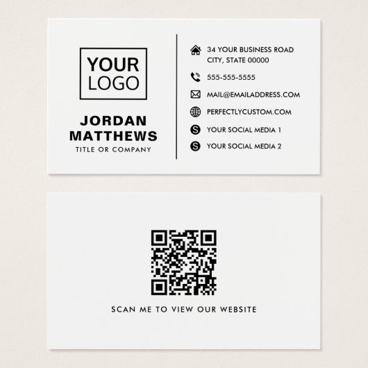 Logo sociale media QR-code om het even welk kleure Visitekaartje (Voorkant /achterkant)