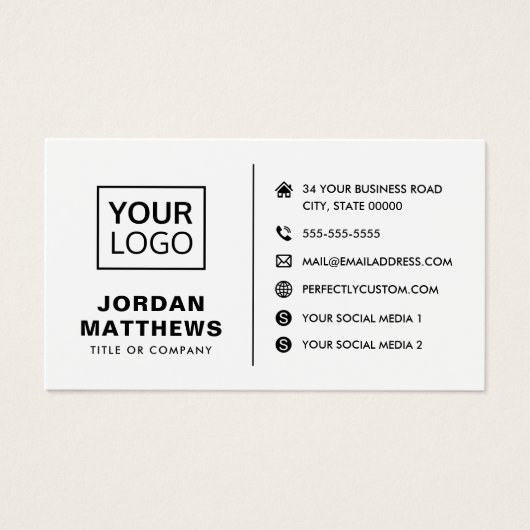 Logo sociale media QR-code om het even welk kleure Visitekaartje (Voorkant)