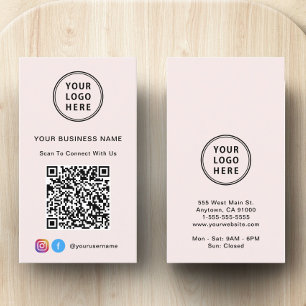 Logo sociale media QR-code roze Visitekaartje