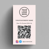 Logo sociale media QR-code roze Visitekaartje
