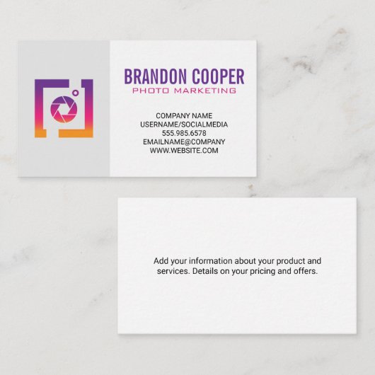 Logo sociale medicameraShutter Visitekaartje (Voorkant / Achterkant)