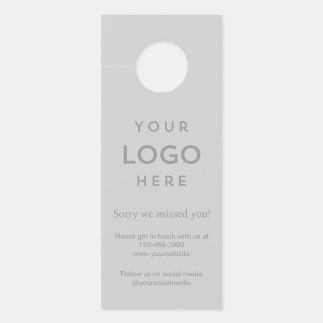 Logo Sorry We Missed You Promotional Business Deurhanger (Voorkant)