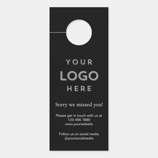 Logo Sorry We Missed You Promotional Business Deurhanger (Voorkant)