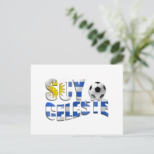 Logo Soy Celeste Uruguay vlag Futbol voetbal Briefkaart (Staand voorkant)