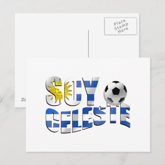 Logo Soy Celeste Uruguay vlag Futbol voetbal Briefkaart (Voorkant / Achterkant)