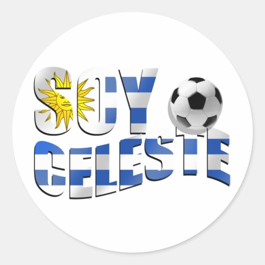 Logo Soy Celeste Uruguay vlag Futbol voetbal Ronde Sticker (Voorkant)
