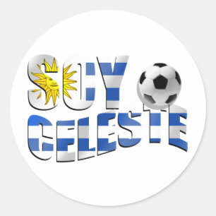 Logo Soy Celeste Uruguay vlag Futbol voetbal Ronde Sticker