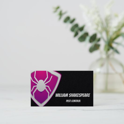 Logo Spider Shield ongediertebescherming Visitekaartje (Staand voorkant)