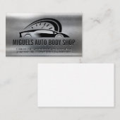 Logo sportauto snelheidsmeter | Metaalachtig Visitekaartje (Voorkant / Achterkant)