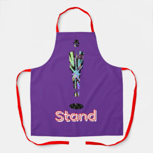 Logo Staand Eenzame Man Paars Schort