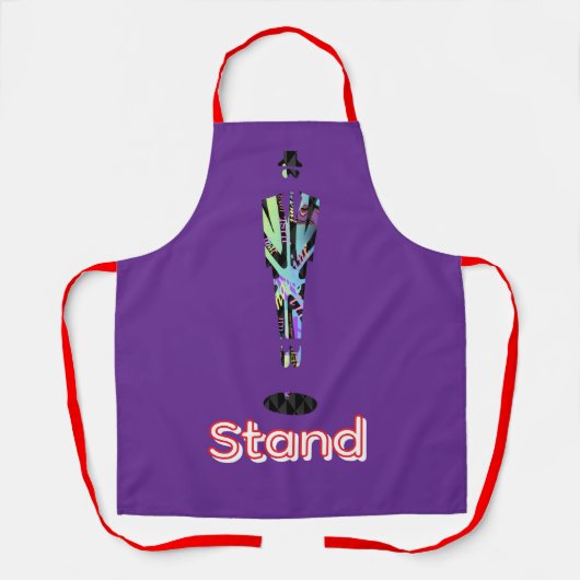 Logo Staand Eenzame Man Paars Schort (Voorkant)