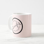 Logo Stempel Makeup en Roze Koffiemok (Voorkant links)